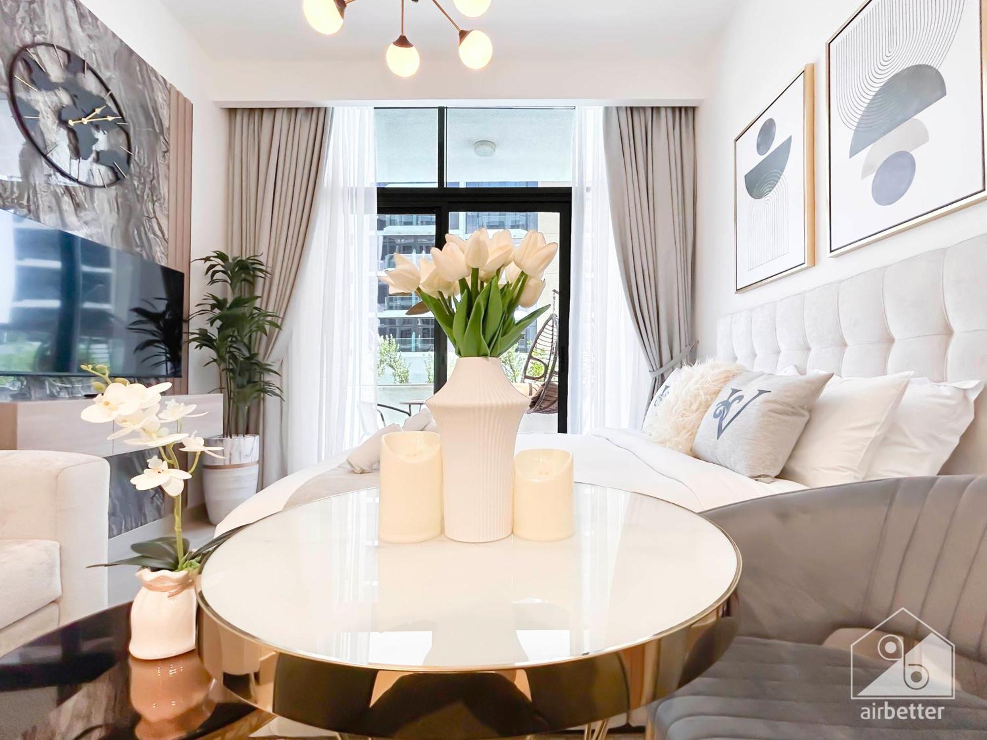 Charming Studio With Balcony In Azizi Riviera دبي المظهر الخارجي الصورة