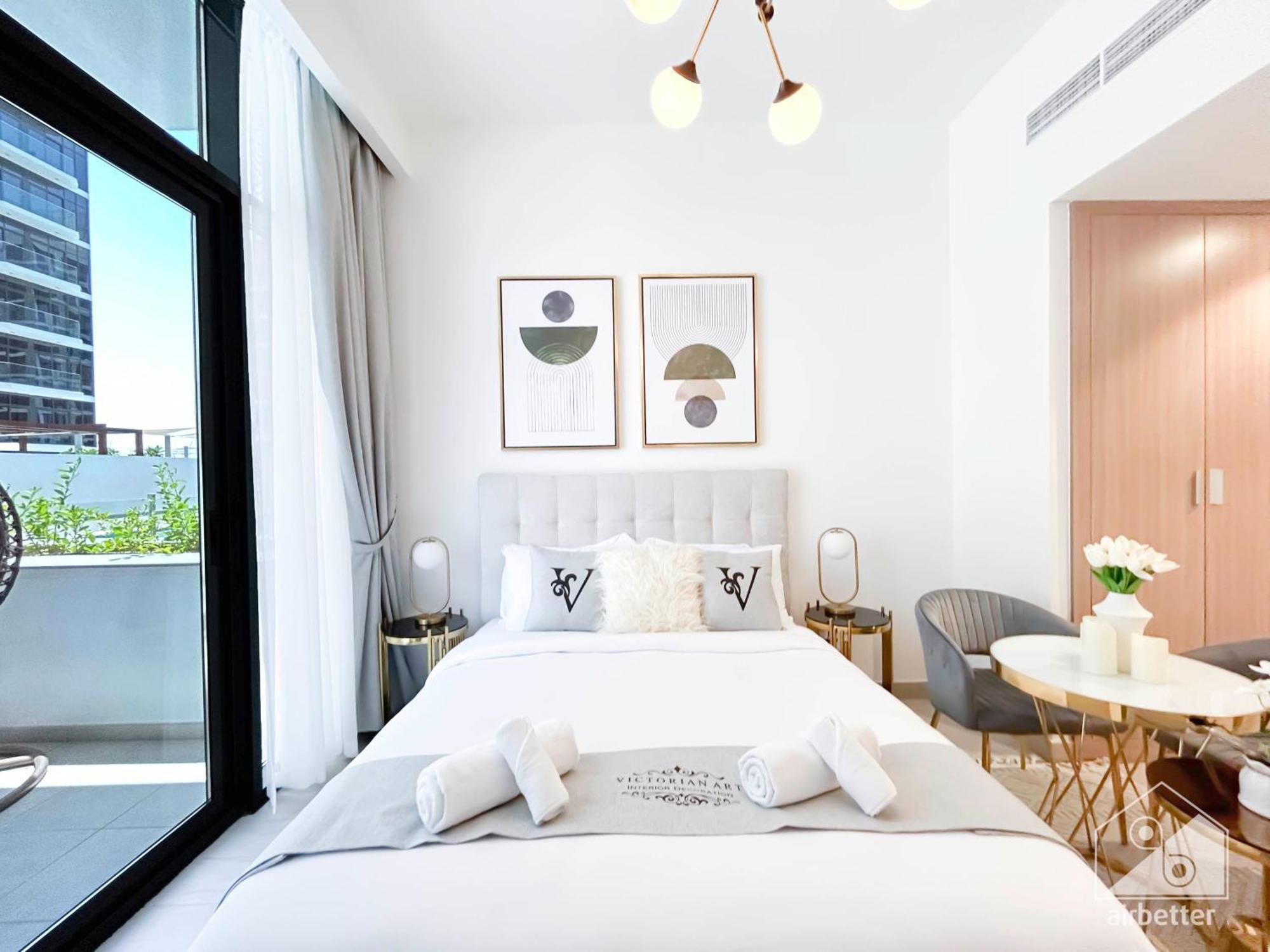Charming Studio With Balcony In Azizi Riviera دبي المظهر الخارجي الصورة